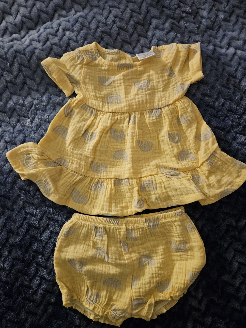 Koalababy Yellow Baby Girls' Ruffle Dress & Diaper Cover Set
